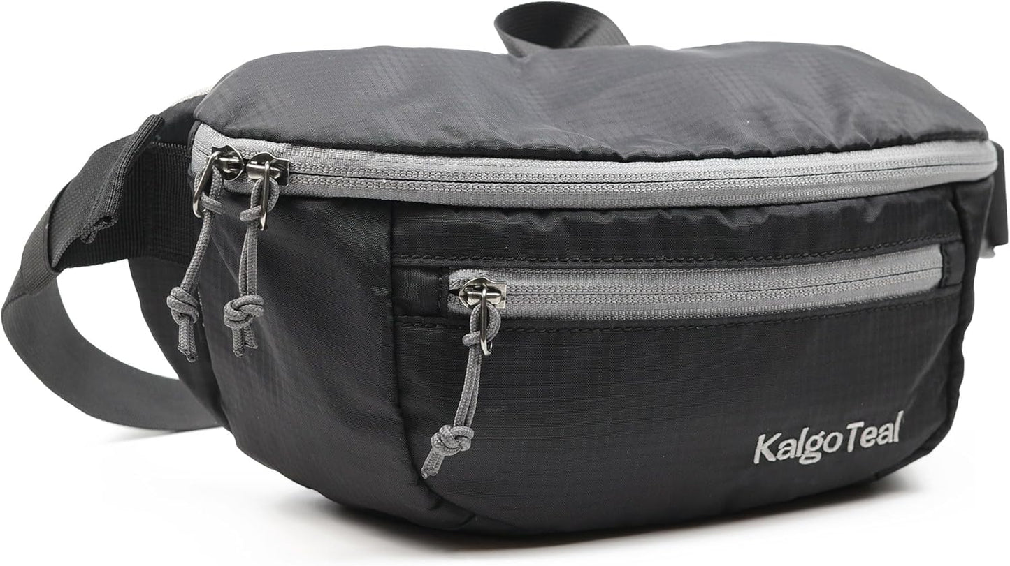 Ultralight Travel Waist Pack 2.5L, Large Water Resistant Fanny Pack for Men & Women.