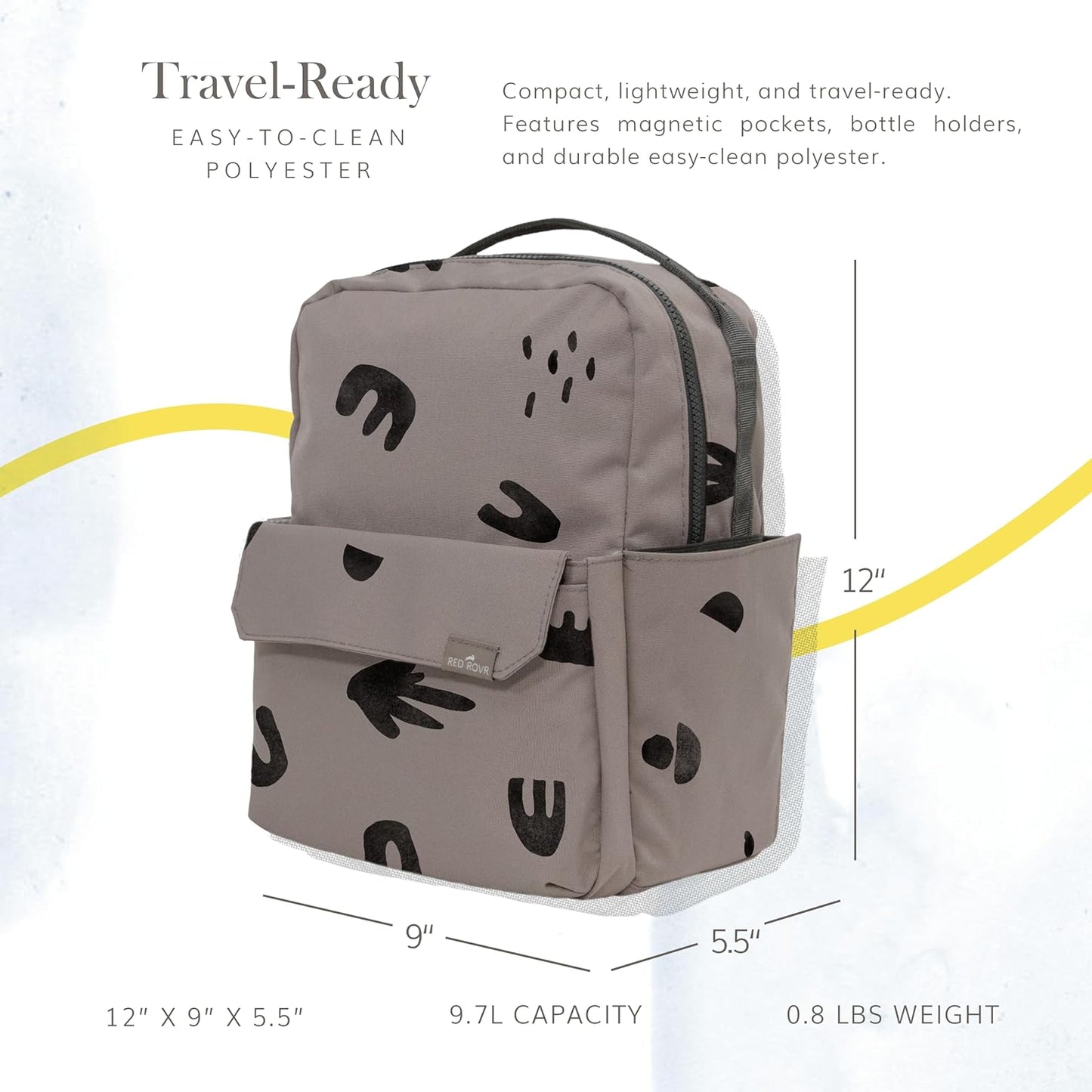 RED ROVR - Mini Roo Backpack (Truffle Doodle)