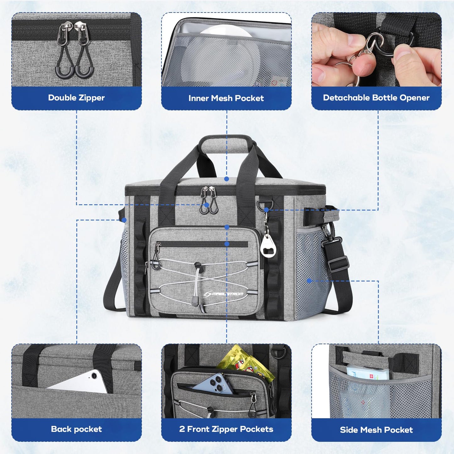 Maelstrom 30Can Collapsible Soft Cooler Bag, Leakproof Insulated Ice Chest
