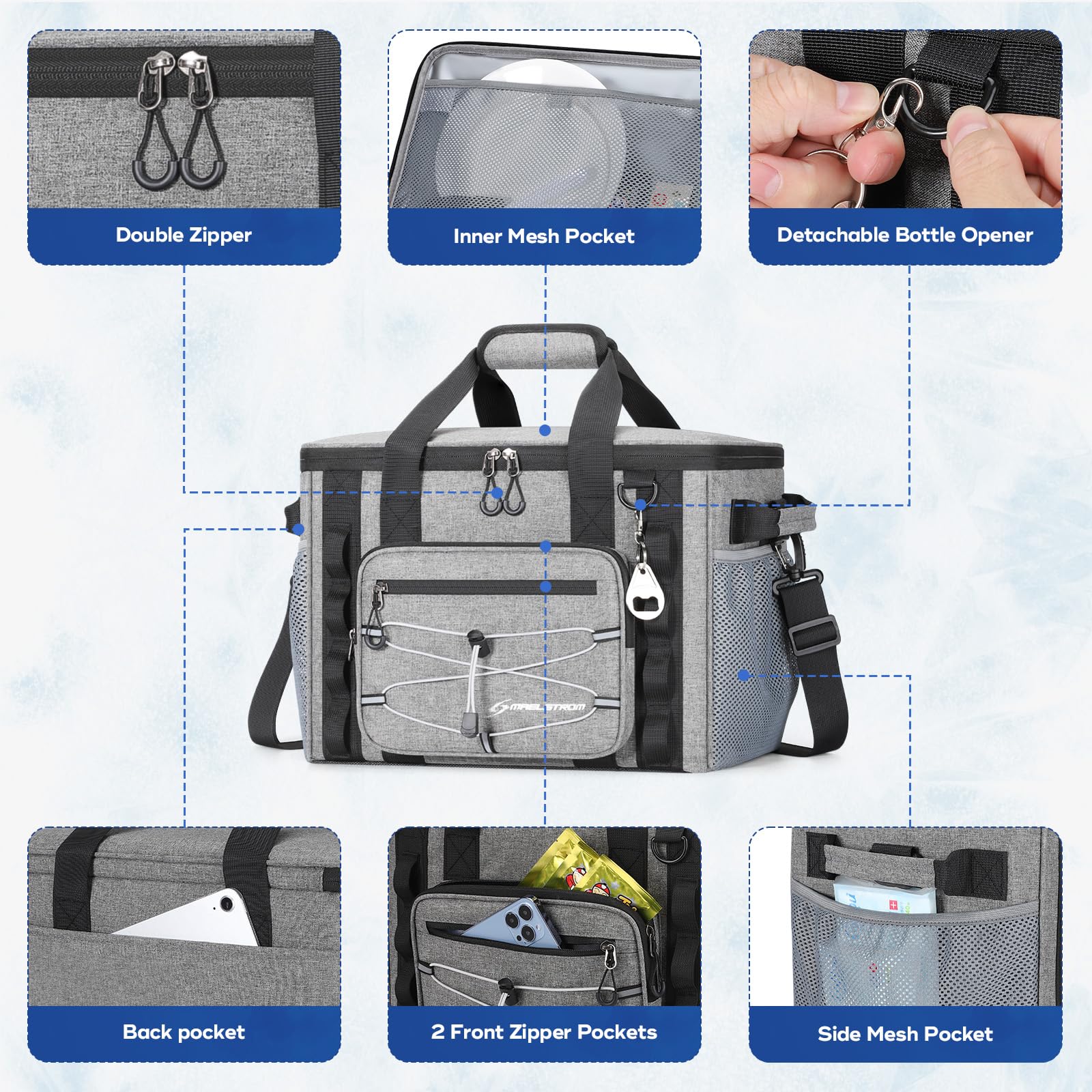Maelstrom 30Can Collapsible Soft Cooler Bag, Leakproof Insulated Ice Chest