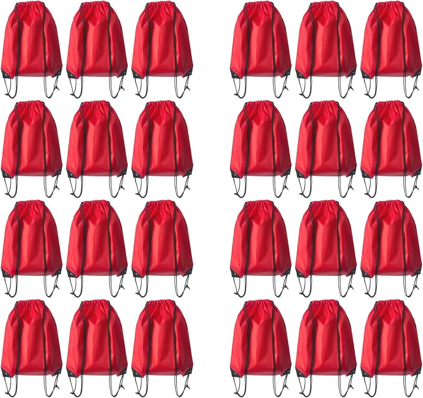Drawstring Backpack Bulk 24Pcs Draw String Backpack Bags DIY Gym Sports Traveling Yoga Cinch Bag Sackpack Drawstring(red)