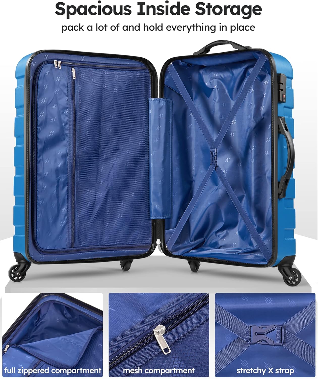 Suitour luggage sets 2 piece Hard Shell Luggage Set with Spinner Wheels, TSA Lock, 20 24 inch Travel Suitcase Sets