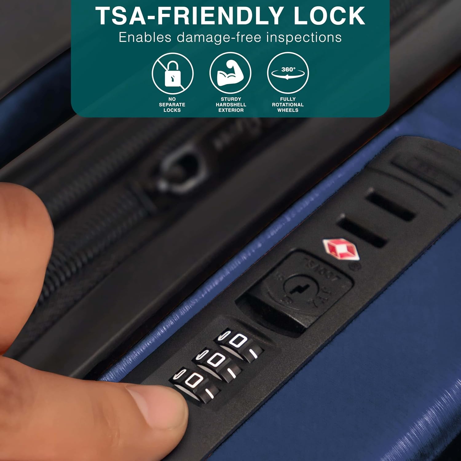 24 Inch Luggage with Spinner Wheels, Hard Shell Suitcase with TSA Locks for Luggage, Travel Large