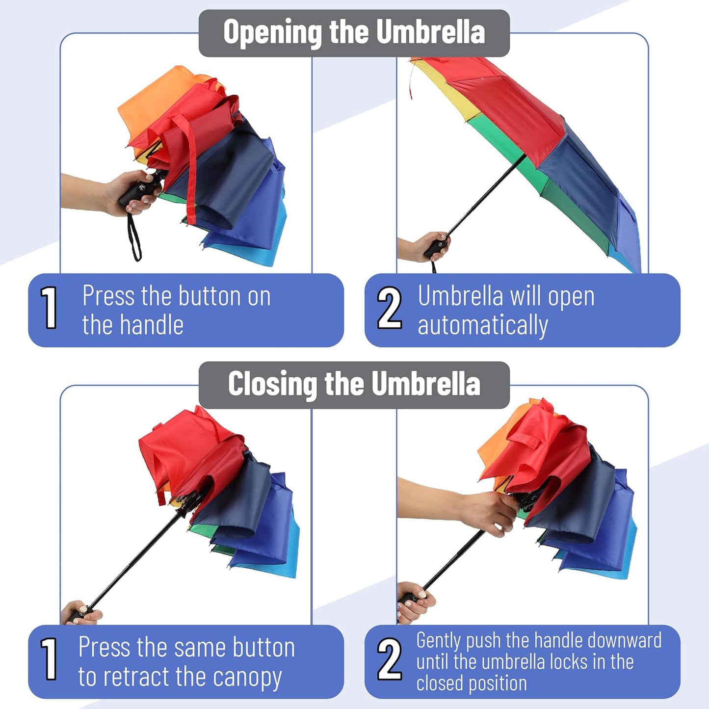 Mr. Pen- Windproof Travel Umbrella, Automatic Umbrellas for Rain, Compact