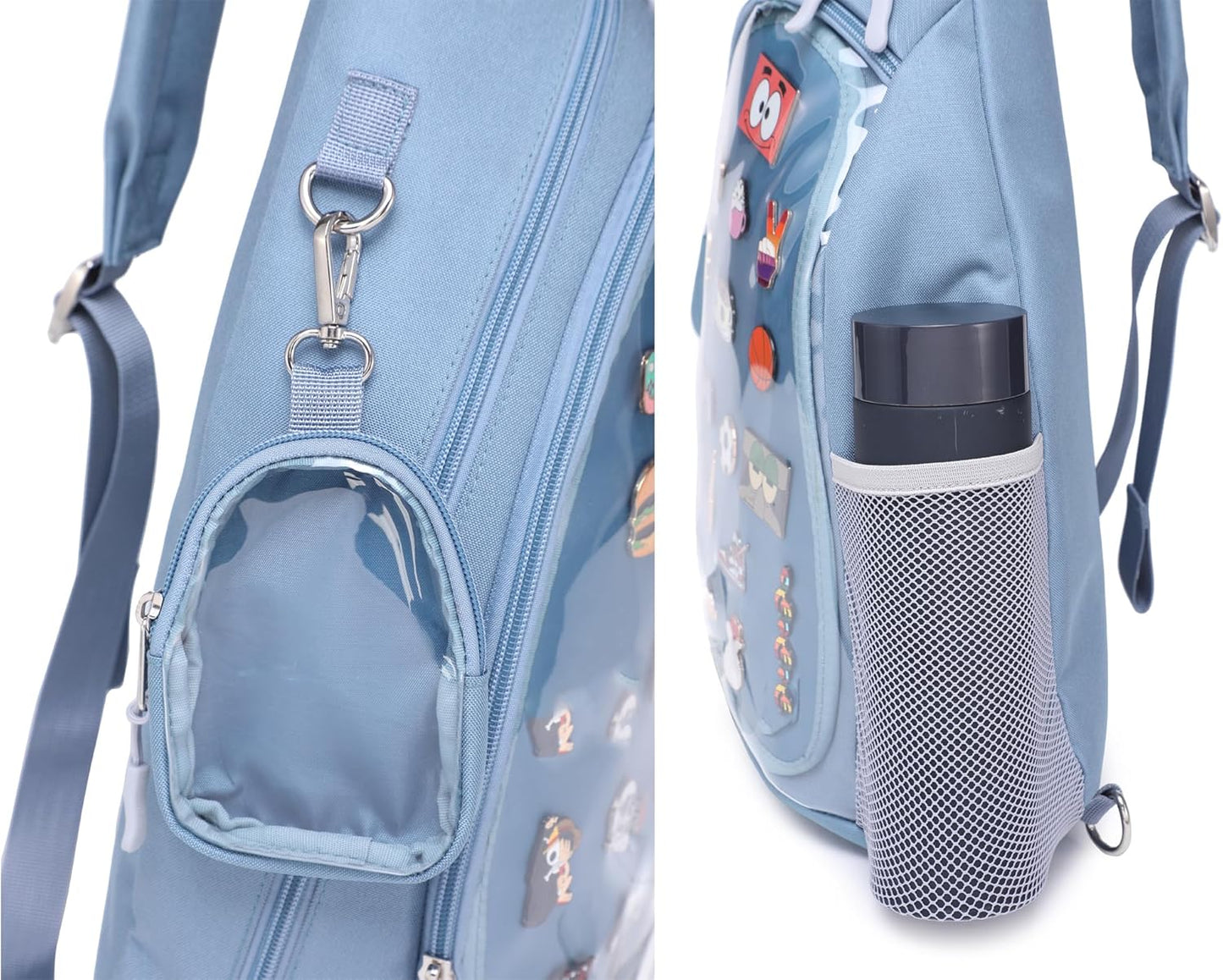 Oxford Ita Bag Kawaii Pin Display Chest Pack Single Shoulder Bag Sport Backpack Hiking Daypack, Medium