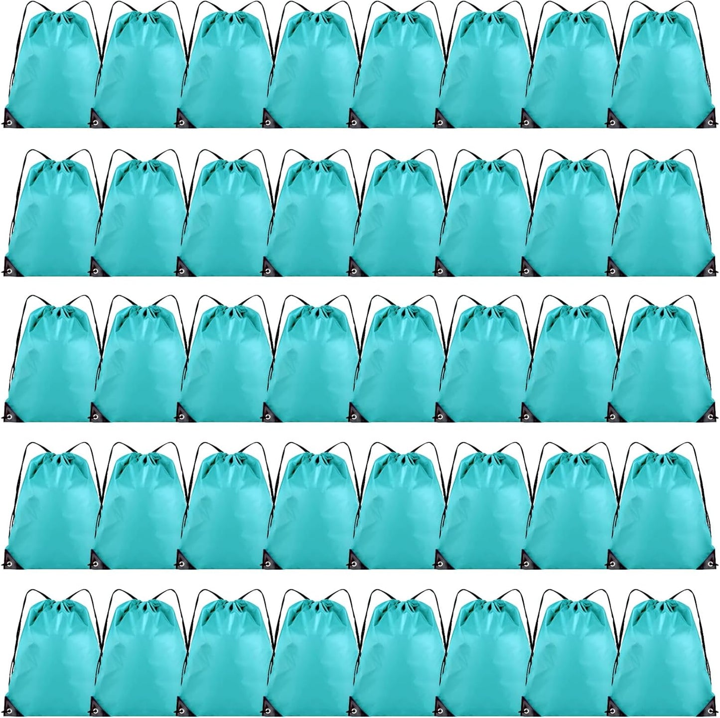 40 Pieces Drawstring Backpack Bulk Cinch Sackpack Ployster Drawstring Bags for Gym Party Trip(Aqua)