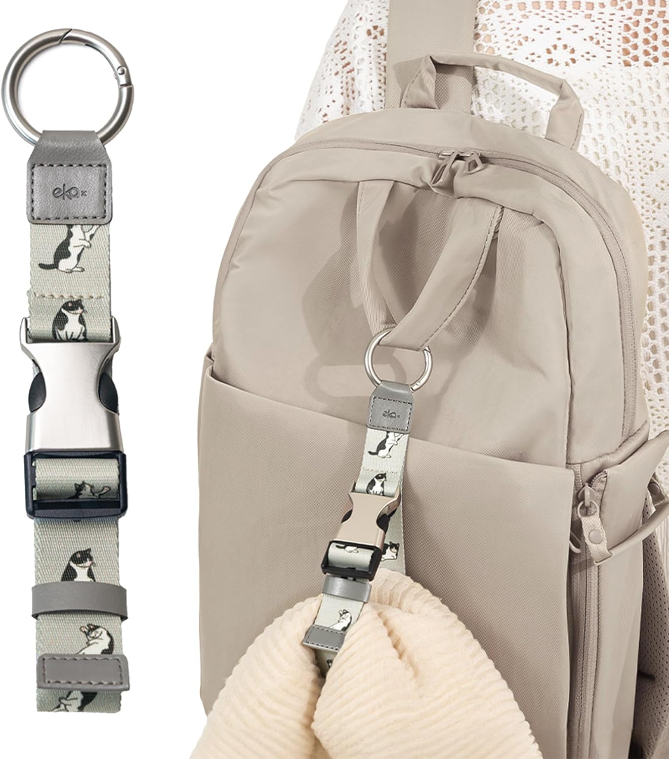 Add-a-Bag Luggage Strap, Adjustable Travel Carry Strap with Ring Hooks & Buckle, Heavy-Duty Bag Holder & Jacket Gripper, Luggage Straps/Luggage Belt, Travel Clip for Carry-On Suitcase & Backpack