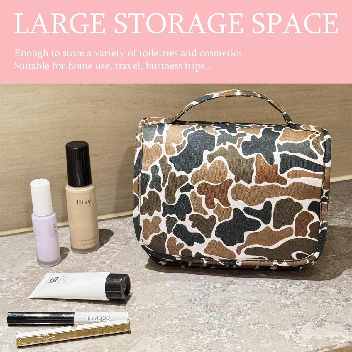 Crazy Bison Hanging Travel Toiletry Bag Kit Makeup Bag Cosmetics Organizer for Men Women (Duck