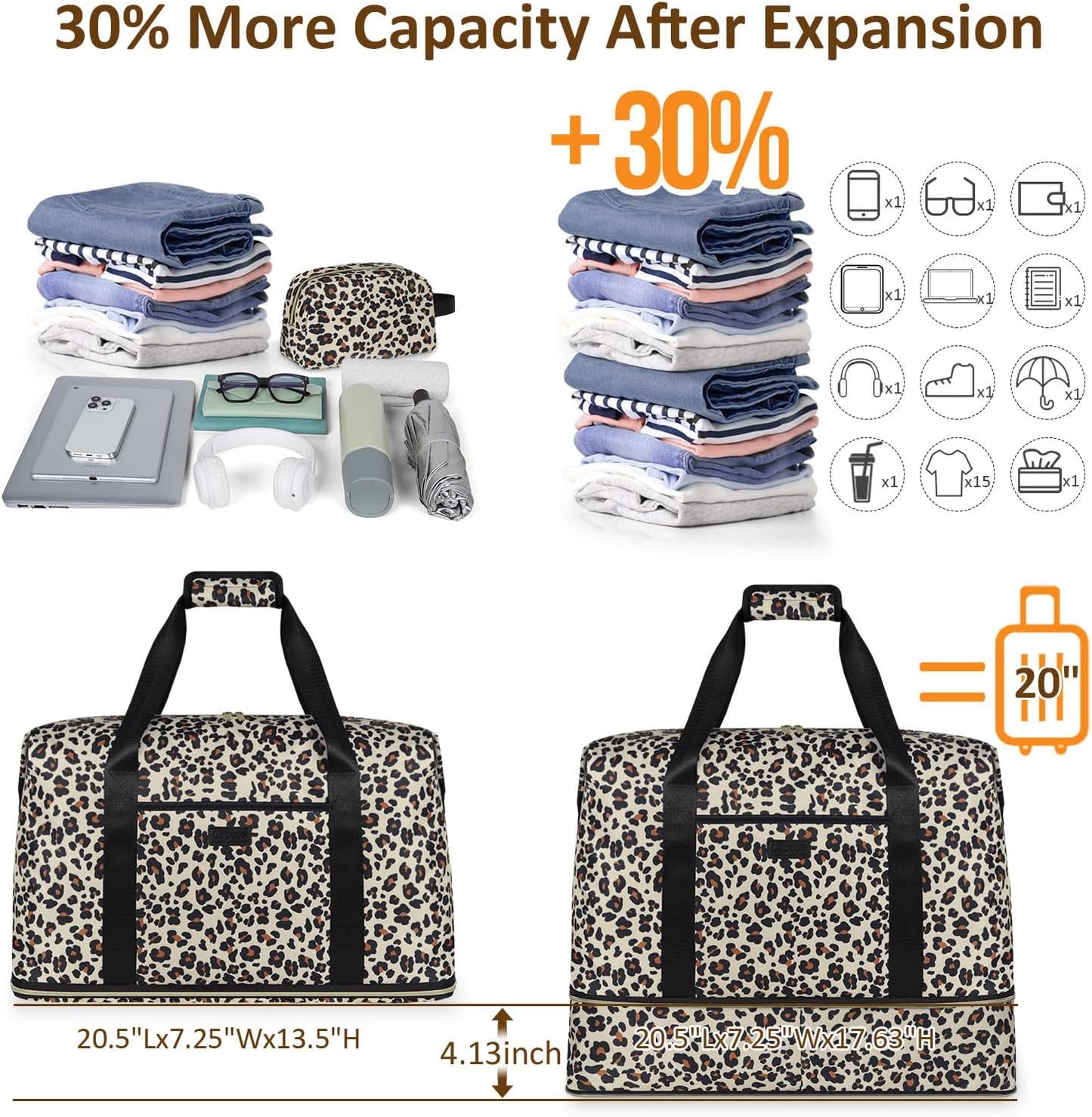 Expandable Travel Duffle Bags Weekender Overnight Bags for Women Men Hospital Bag for Women Labor