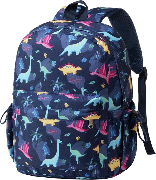 Vorspack Toddler Backpack for Boys - 12 Inch Kids Backpack for Boys Ages 3-4, Cute Dinosaur Bookbag School Bags for Kindergarten, Preschool - Blue