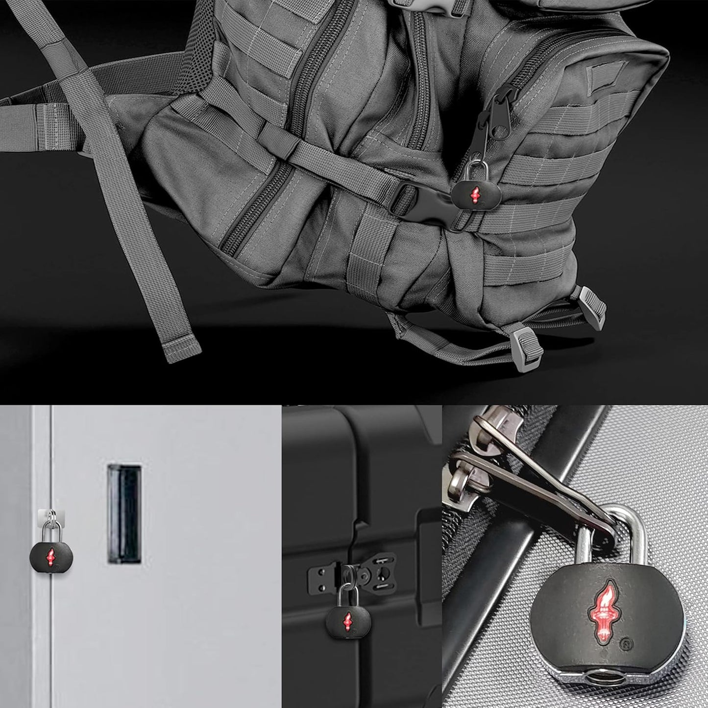 4-Pack Black TSA Approved Luggage Lock for Suitcases, Carry-On Bags, Backpacks & Laptop Cases