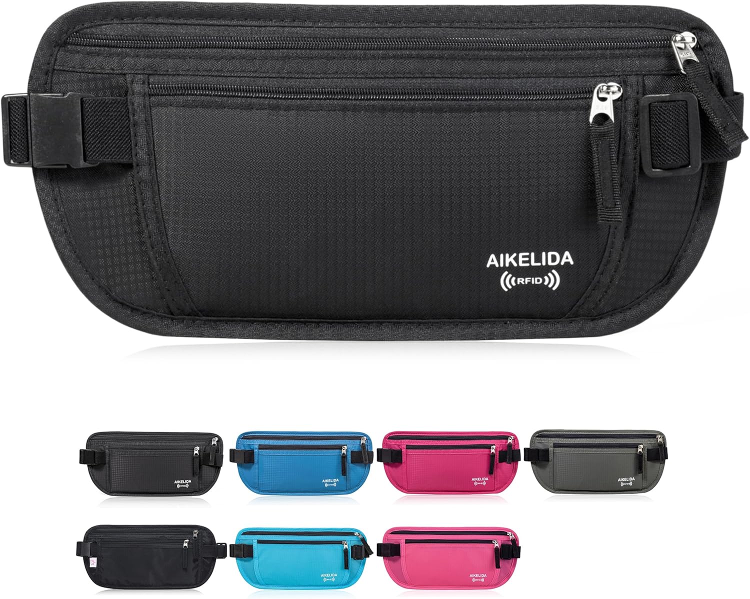 Travel Money Belt - Slim Passport Holder Travel Wallet with RFID Blocking Travel Pouch Undercover