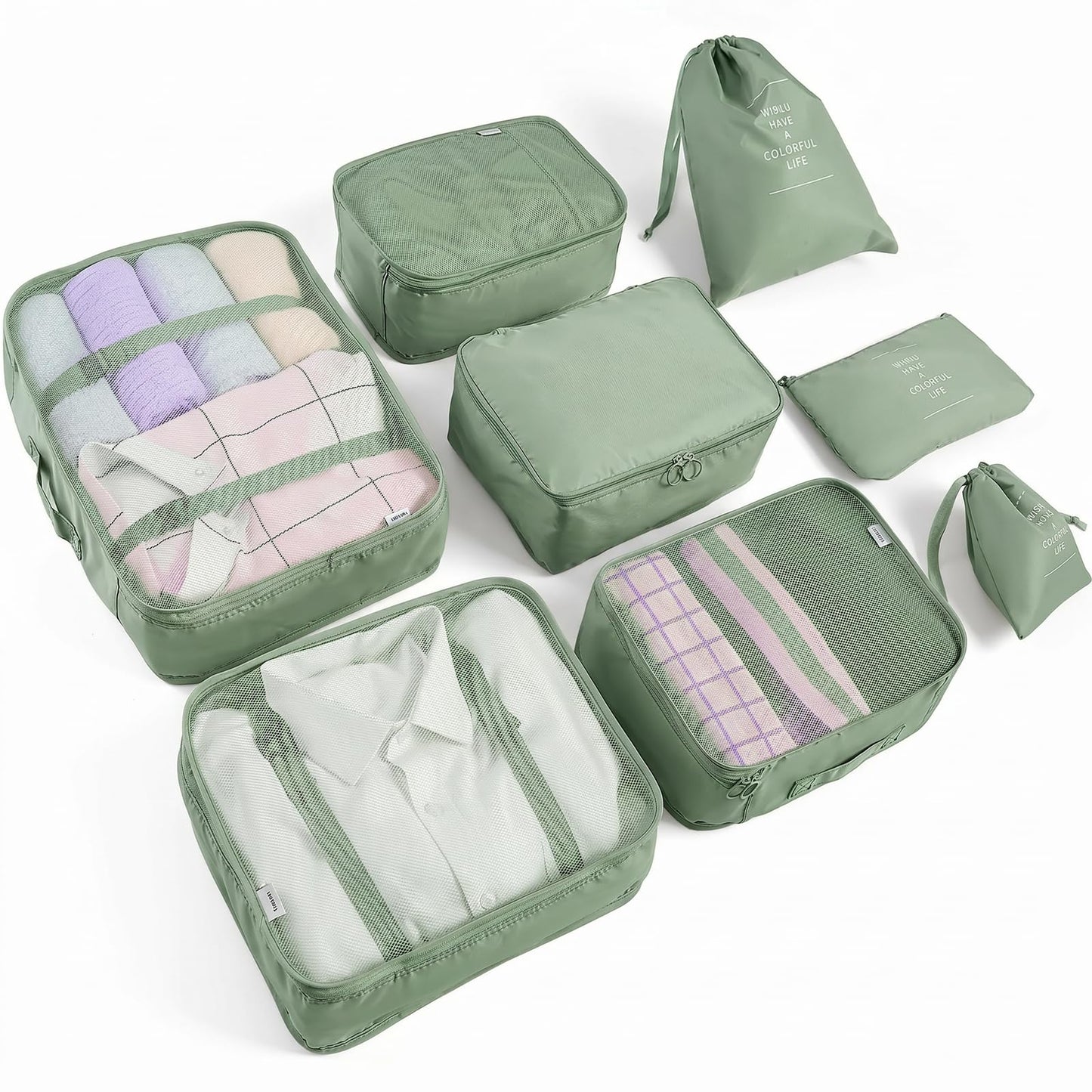LANSKLBD 6/8 Set Packing Cubes for Suitcases Travel Luggage Packing Organizers,Travel Accessories