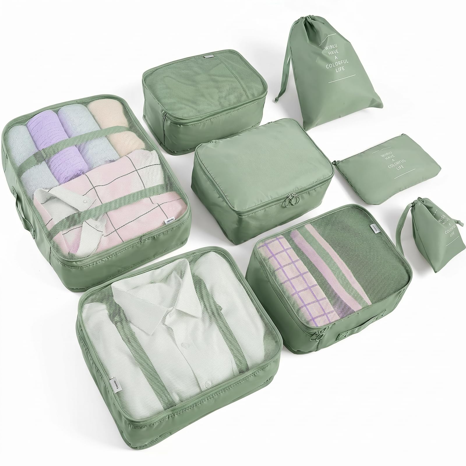 LANSKLBD 6/8 Set Packing Cubes for Suitcases Travel Luggage Packing Organizers,Travel Accessories