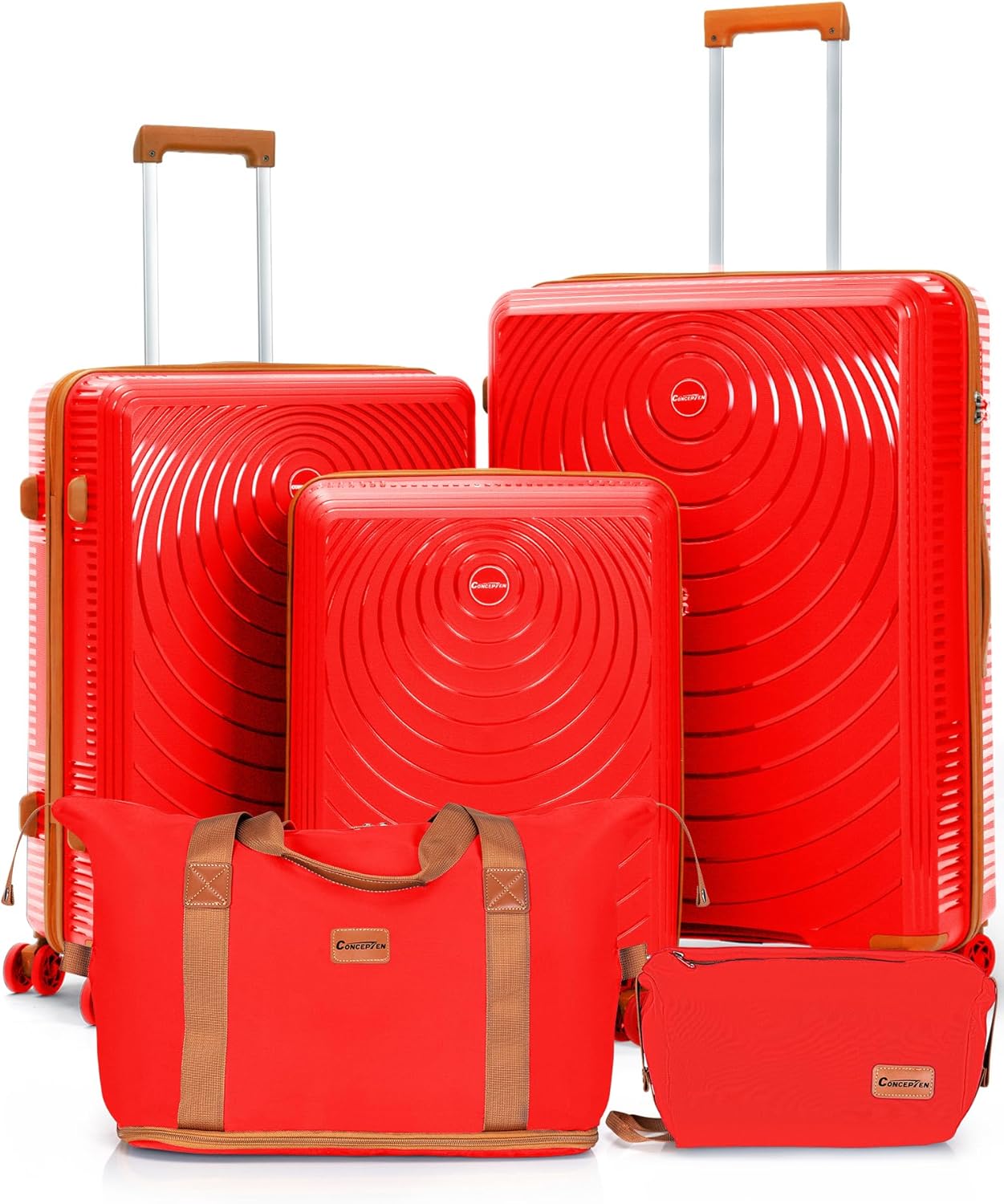 Luggage Sets 5 Piece,Lightweight,Impact-Resistant,Wear-Resistant Suitcases with Wheels, Hardshell Suitcase Set with Spinner Wheels, PP Carry on Luggage Set with TSA Lock, Travel Luggage