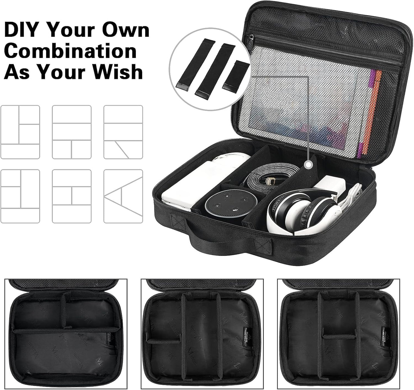 MATEIN Cable Organizer Bag, Large Travel Storage Bag, Sturdy Tool Case