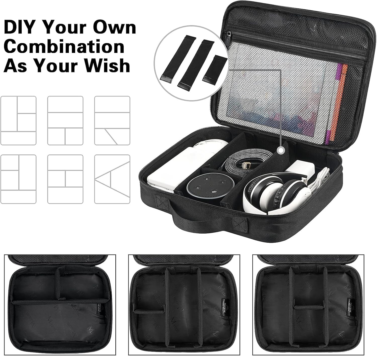 MATEIN Cable Organizer Bag, Large Travel Storage Bag, Sturdy Tool Case