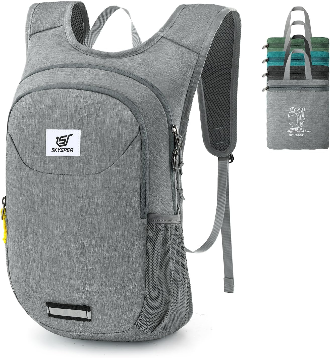 SKYSPER Small Hiking Backpack 10L Packable Lightweight Back Pack Foldable Travel Daypack for Women Men