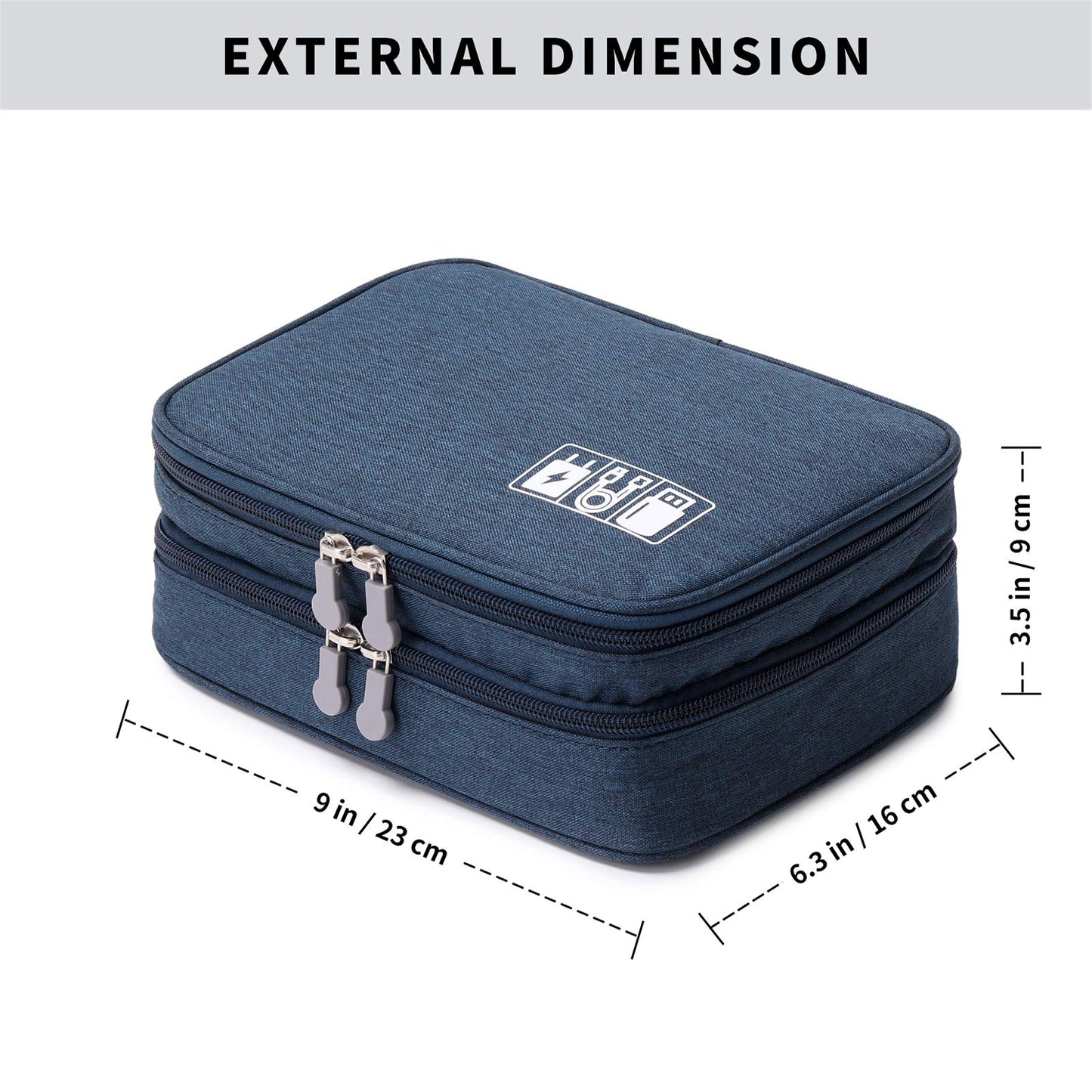 Lanola Travel Cable Organizer Bag, Electronic Accessories Case Portable Double Layer Cable Storage