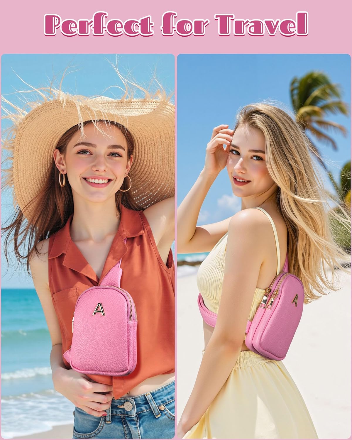 Personalized Gifts for 6 7 8 9 10 11 12 13 14 15 16 17 18 Years Old Teen Girls, Cute Sling Purse for Girls, Handsfree Travel Crossbody Bags, Monogrammed Gift, Cute Trendy Stuff
