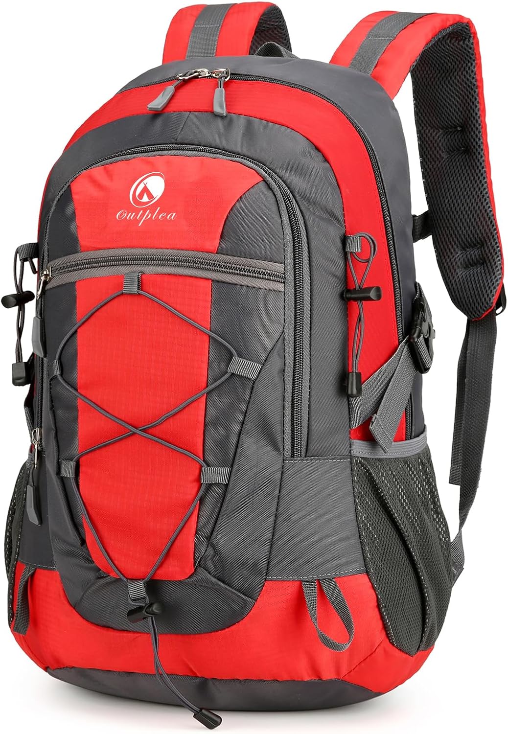 25L Small Waterproof Hiking Backpack Day Pack for Men Women, Lightweight Travel Backpack with Padded Straps, Red