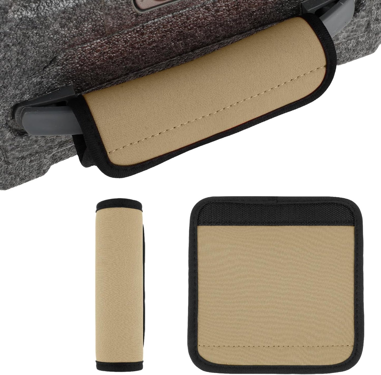 2 Pack Luggage Handle Wraps for Suitcase Bright Color Luggage Handle Covers Suitcase Tags identifiers Travel Accessories for Airplane/Flying (Dark Khaki)