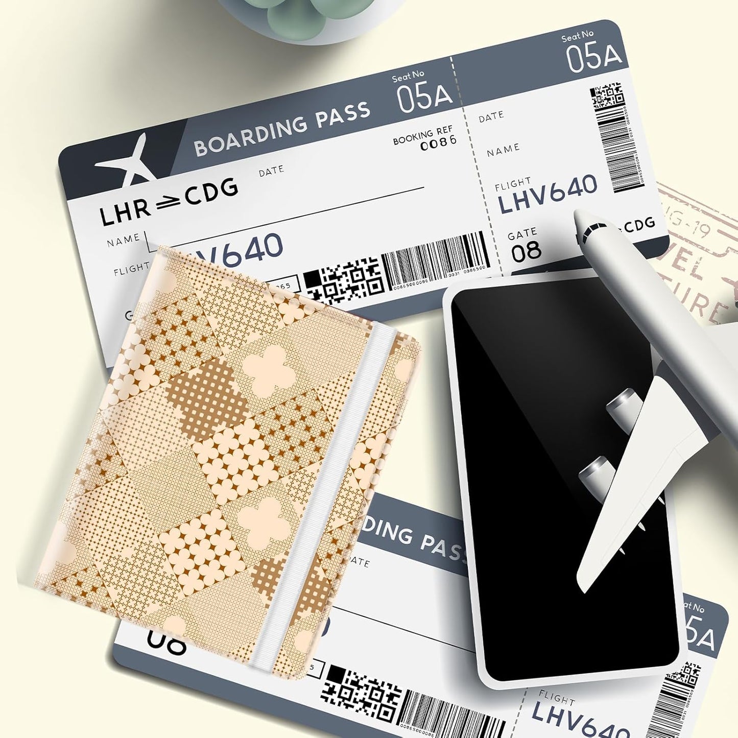 Passport Holder for Travel, Cute Passport Cover for Women Men, Waterproof PU Leather Rfid Blocking Passport Wallet with Credit Card Case for Travel Family, Boys Girls Travel Essentials