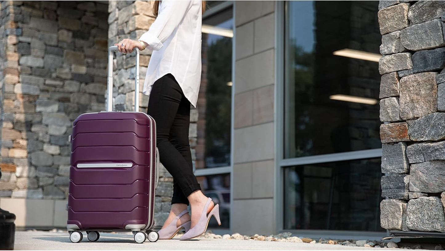 Samsonite Freeform Large Checked Luggage with Dual 360° Spinner Wheels - TSA Lock, Airline-Approved - Lightweight Durable Polypropylene Expandable Hardshell - Amethyst Purple