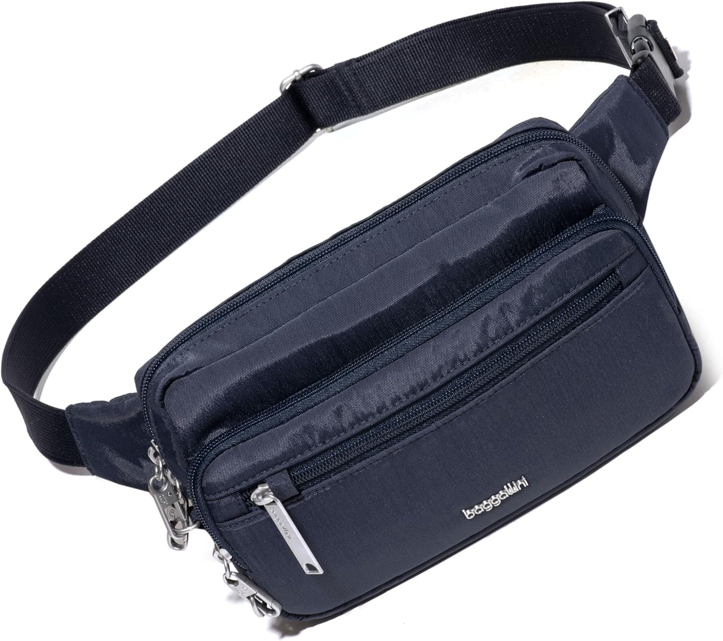 Baggallini Securtex Anti-Theft Belt Fanny Pack for Women RFID Wallet Locking Zipper-Travel Bag Crossbody Purse