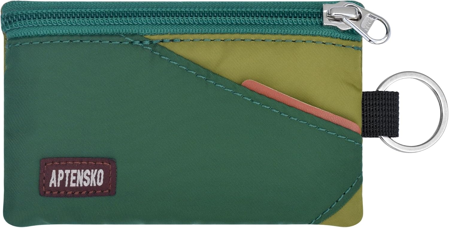 RFID Travel Wallet with Adjustable Lanyard-Zipper Small Wallet with ID Card Holder, Keychain for