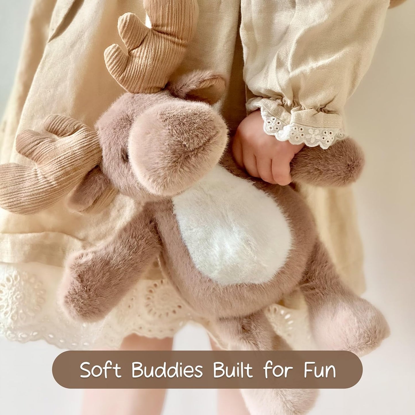 Moonkie Hug & Go™ Bunny Toddler Backpack – Soft Plush Bag with Detachable Toy for Girls Aged 2–4 | Perfect for Daycare | Travel & Birthday Gifts