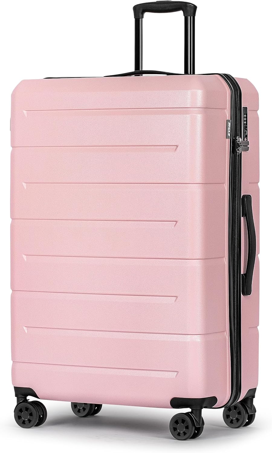 KYME 28 Inch Luggage TSA Approved Hardside Suitcases with Spinner Wheels Durable Large Travel Checked Rolling Luggage for Women Men Pink