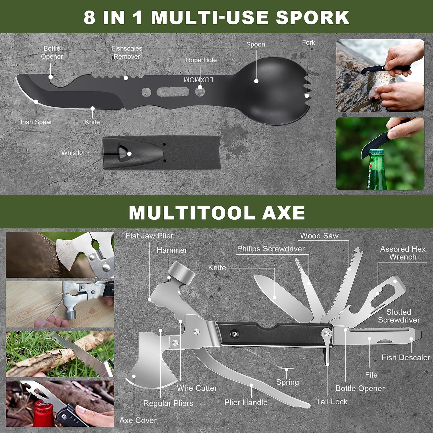Gifts for Men Fathers Day, Survival Kit, 150 PCS Survival Gear and Supplies Equipment with Trauma