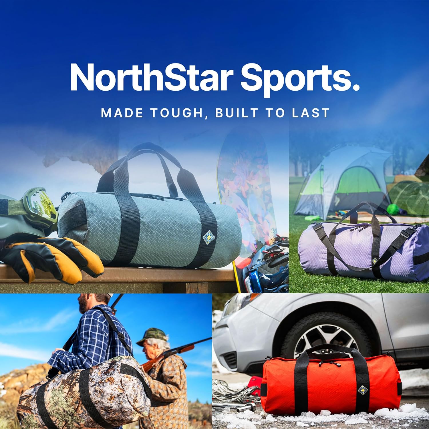 Diamond Ripstop Duffle Bags, Ultra Tough & Tear Resistant, Reinforced Stitching, Weatherproof