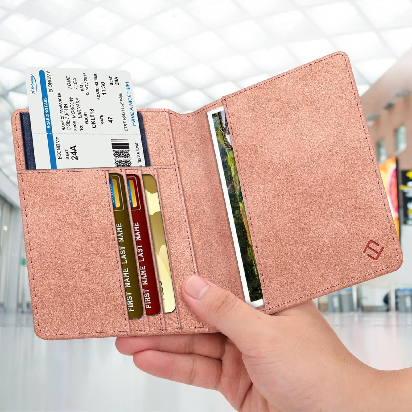 FINTIE Passport Holder, Slim Travel Wallet RFID Blocking Card Case Cover Passport Cover Protector Essentials with Credit Card Slots for Women/Men