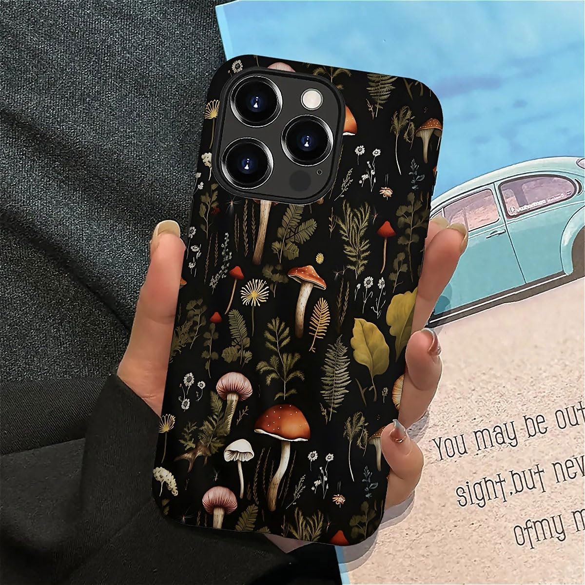 SEized Case Compatible with for iPhone 16 Pro,Vintage Mushroom Snail Daisy Leaf Phone Case for Girl Women Boy Men,Durable Protection Phone Case for iPhone 16 Pro