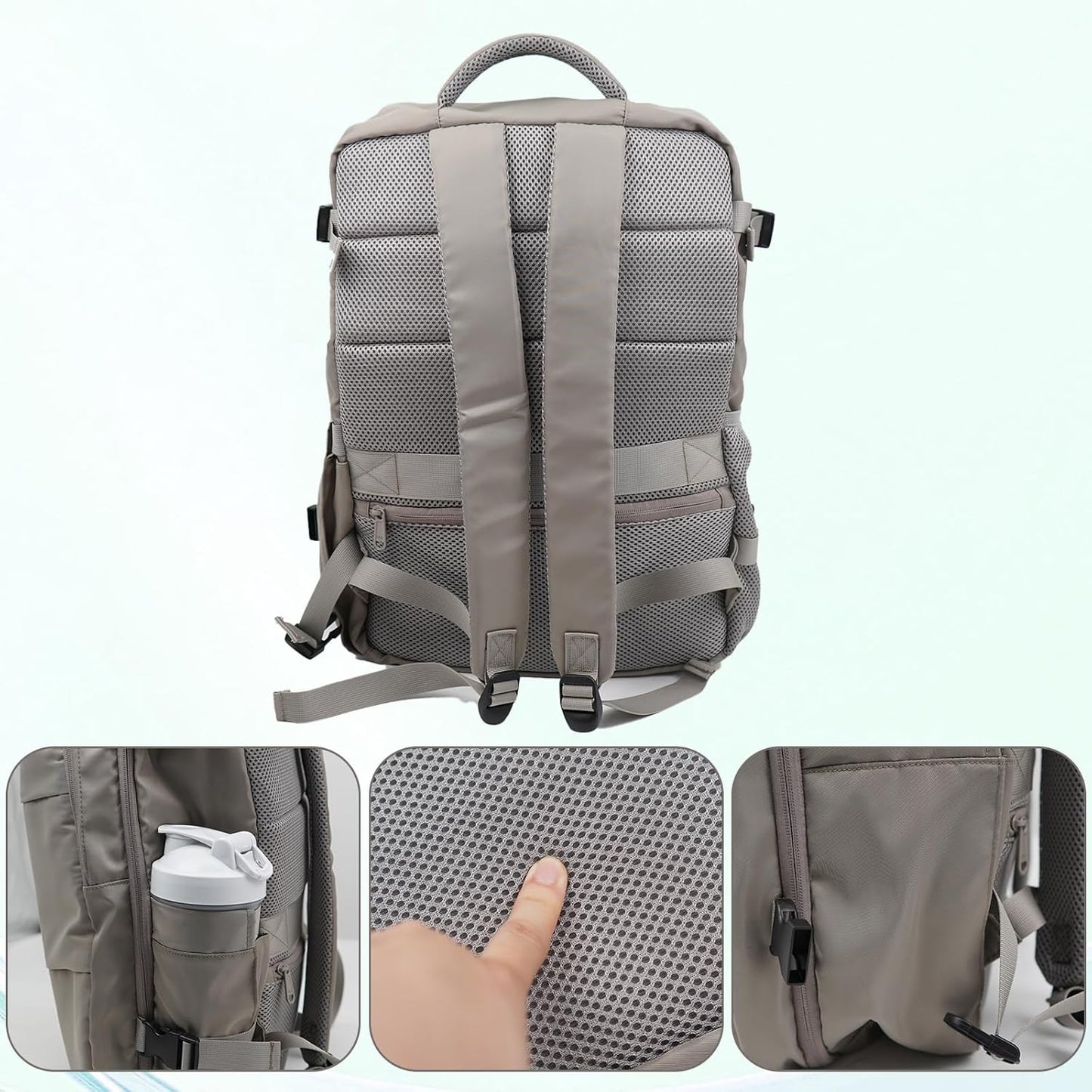 Travel Backpack for Women & Men, Waterproof Carry On Backpack Airline Approved Laptop Backpack Fits 15.6 Inch Laptop, Business Computer Bookbag for Work, College, Travel (Dark Gray, Medium)