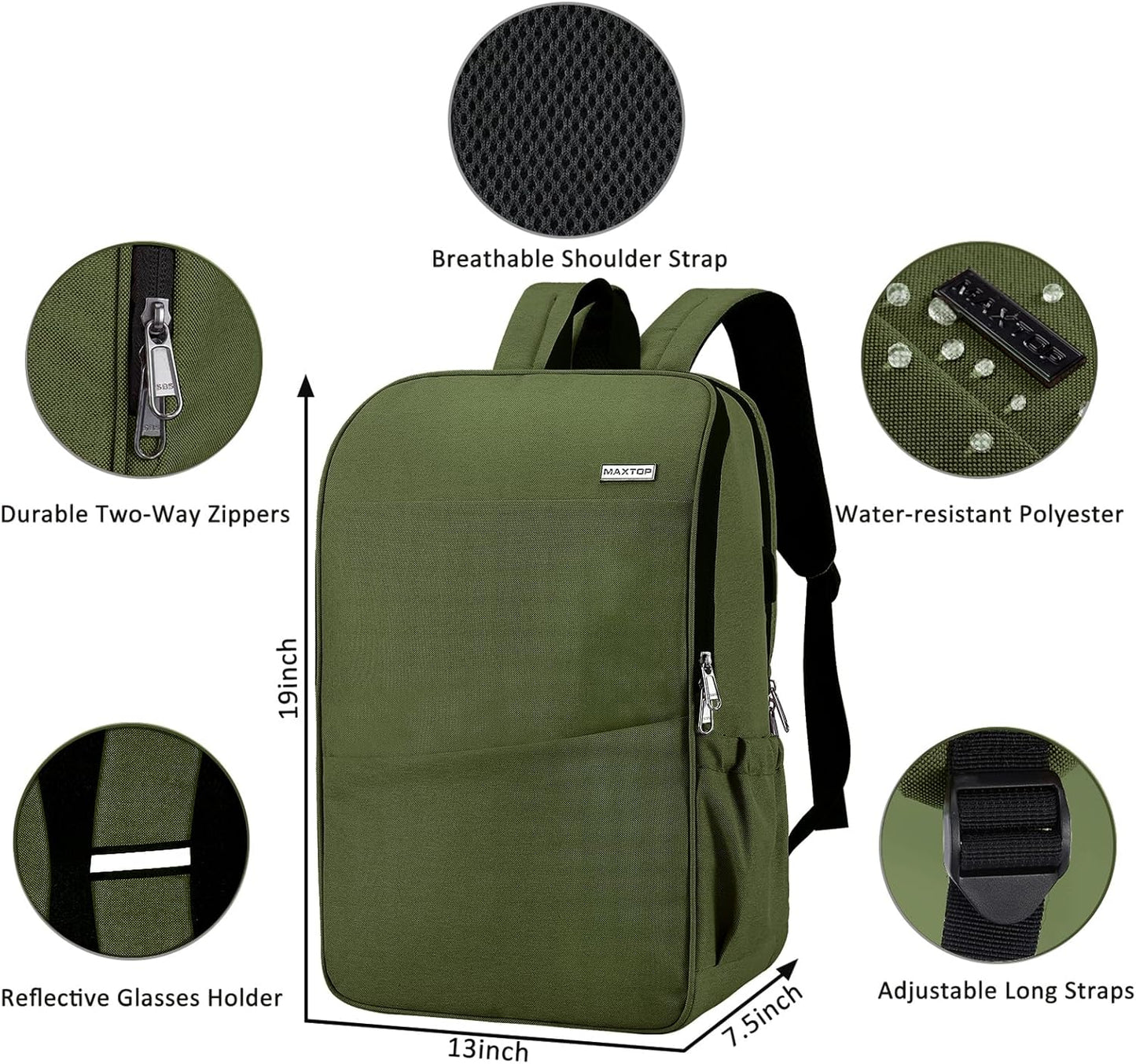 MAXTOP Deep Storage Laptop Backpack with USB Charging Port[Water Resistant] College School Computer Bookbag Fits 17 Inch Laptop