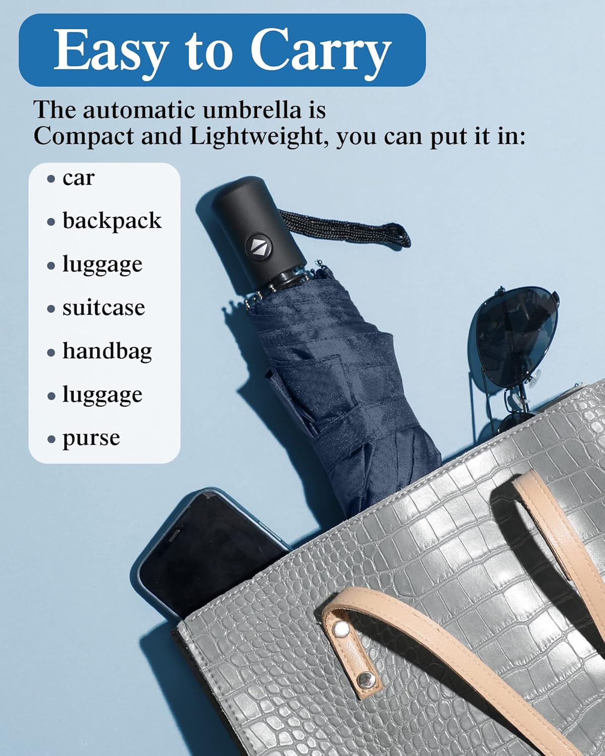 Wesiti 10 Pack Rain Umbrellas Bulk Automatic Open Close Collapsible Umbrella for Men Women