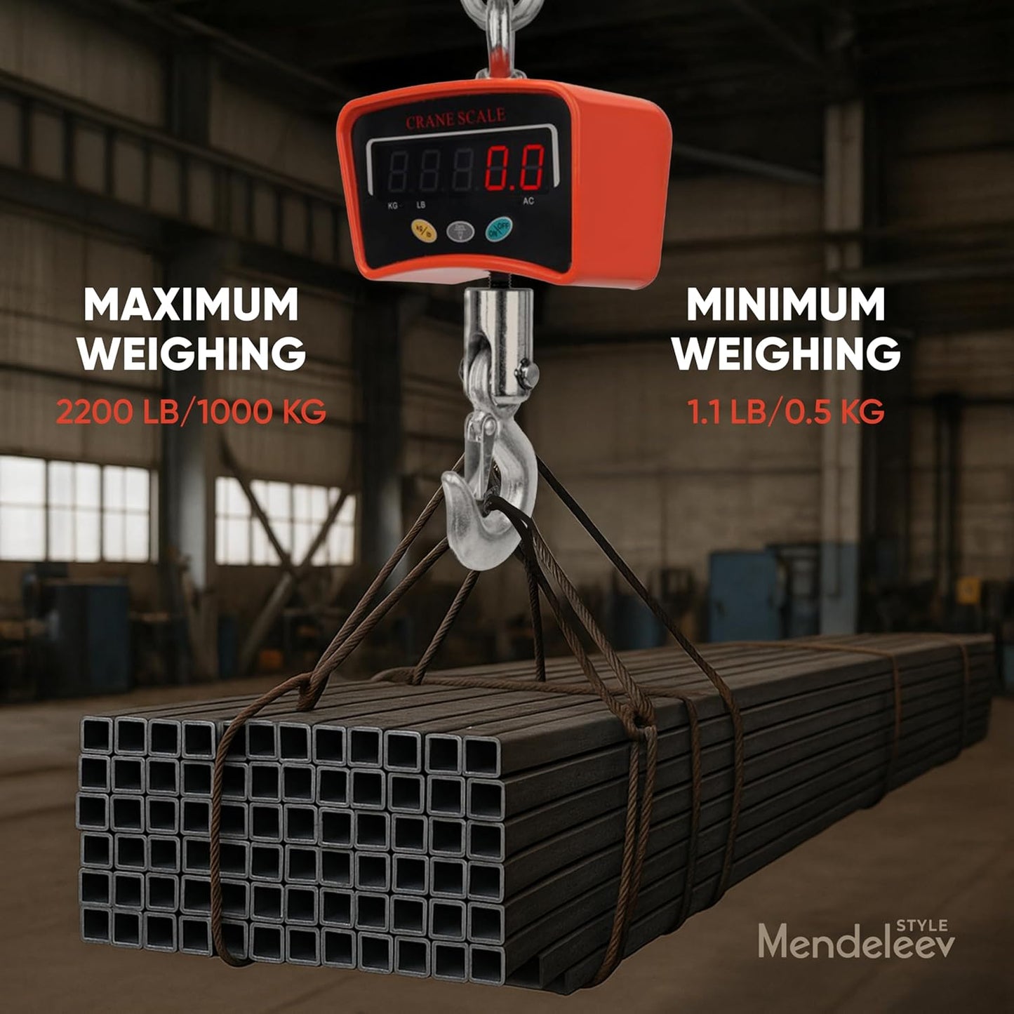 Hanging Scale Handheld 2200lb/1000Kg Crane Scale Luggage Scale