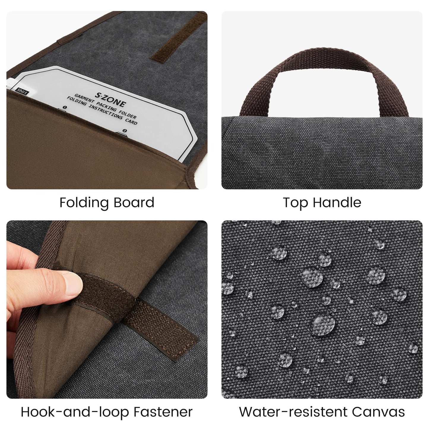 S-ZONE Garment Folder Compression Packing Cubes Suitcase Organizer Bags