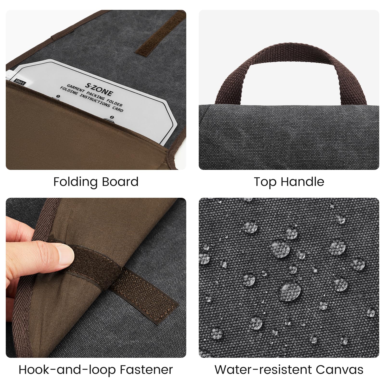 S-ZONE Garment Folder Compression Packing Cubes Suitcase Organizer Bags