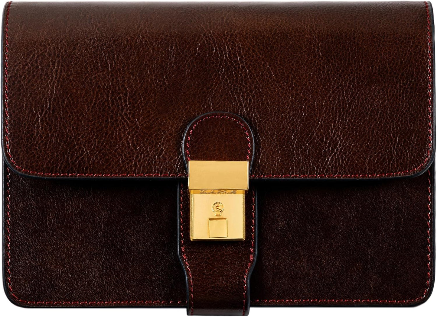 Time Resistance Leather Clutch - Men's Organizer Wrist Bag - Briefcase Handmade in Italy