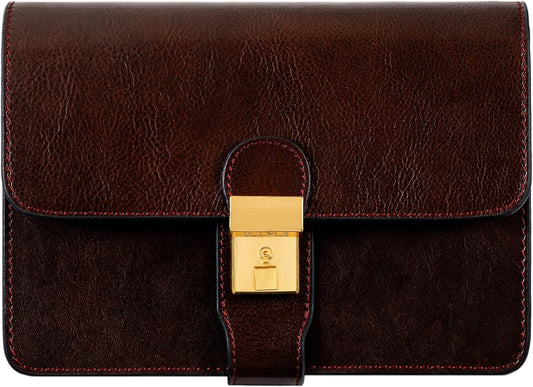 Time Resistance Leather Clutch - Men's Organizer Wrist Bag - Briefcase Handmade in Italy