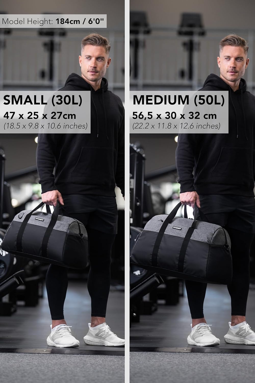 Fitgriff® Gym Bag V2 for Men and Women with Shoe & Wet Compartment - Duffle Bag for Travel, Sports, Fitness and Workout