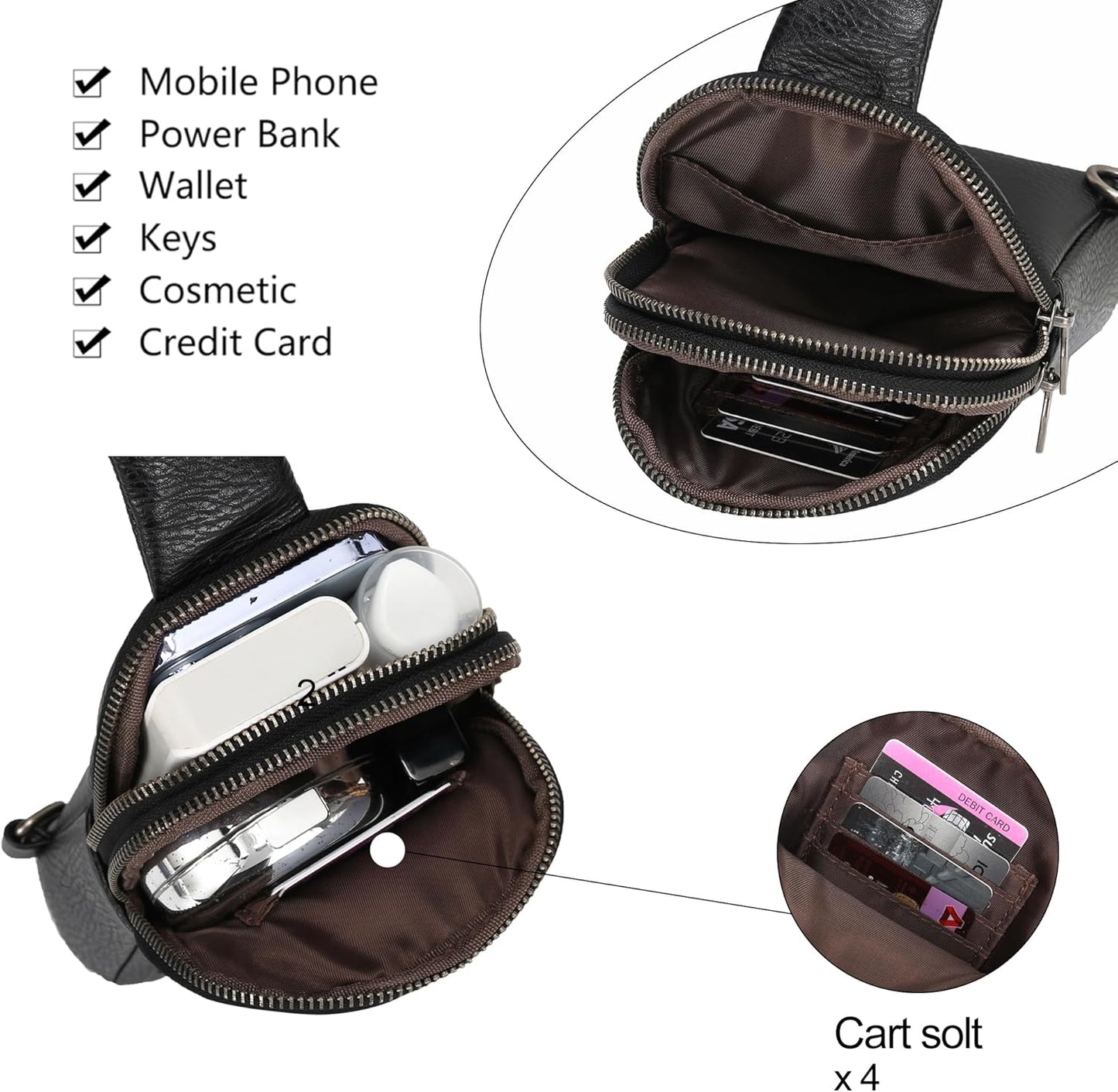 INICAT Travel Small Sling Bag Faux Leather Crossbody Bags Women Cross Body Bag Purses for Woman