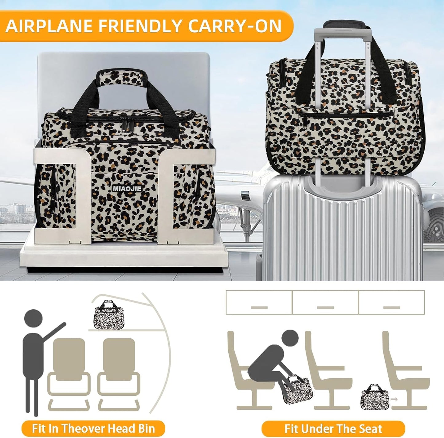 Underseat Carry On Luggage Lightweight Travel Tote Weekender Bag Overnight Duffle Bag for Travel