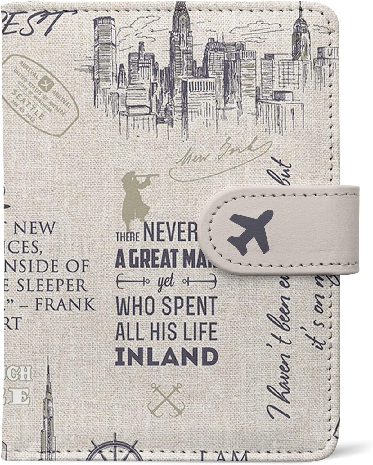 Passport Holder, Travel Wallet Cover with Pen Loop | Cute RFID Blocking Leather Case with Magnetic Closure for Travel Essentials-Travel