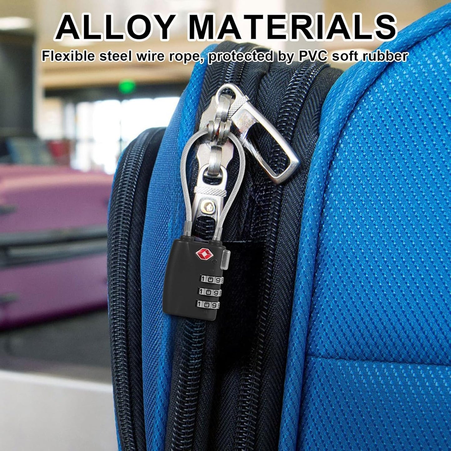 5Pcs Luggage Locks 3 Digit Travel Combination Locks Portable Small Combination Padlocks Zinc Alloy