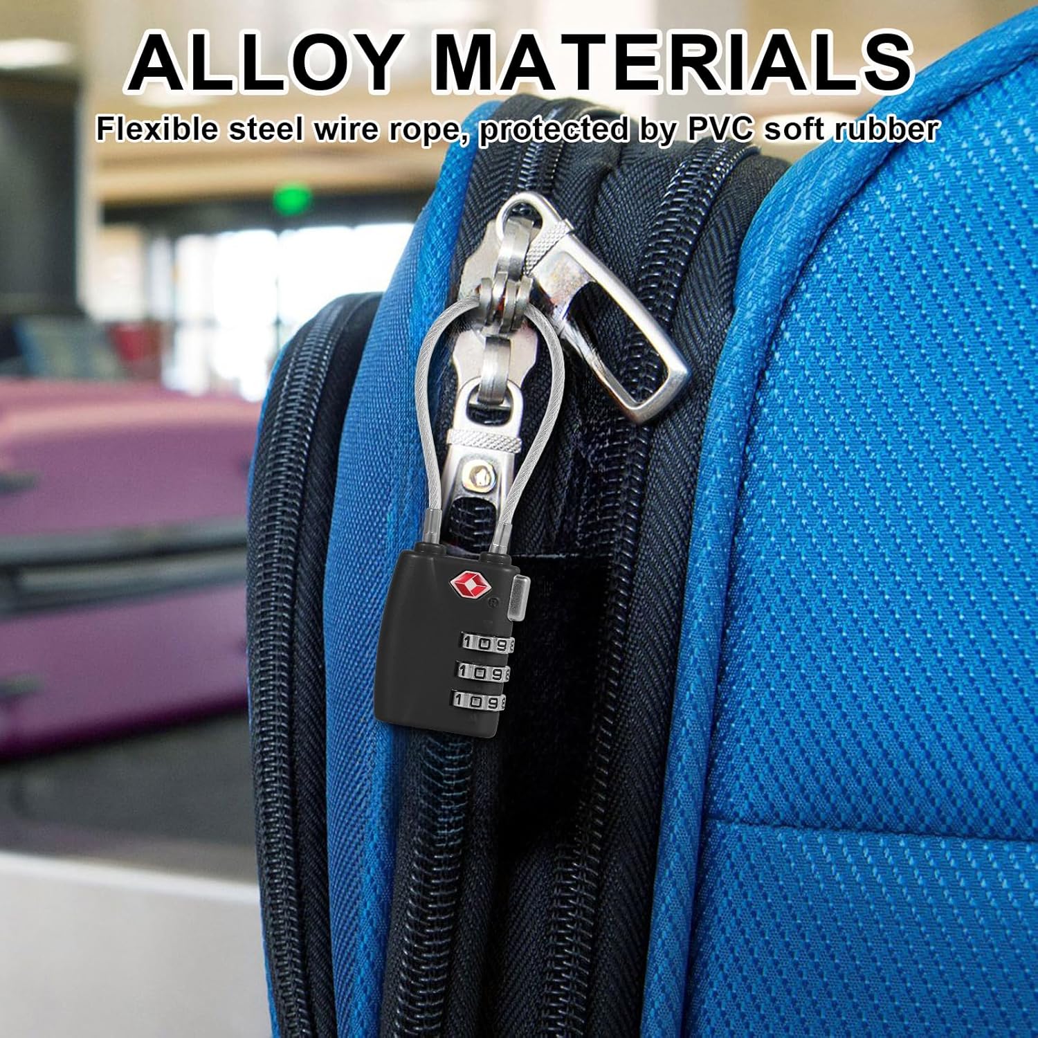 5Pcs Luggage Locks 3 Digit Travel Combination Locks Portable Small Combination Padlocks Zinc Alloy